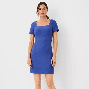 Ann Taylor Tweed Scoop Neck Shift Dress